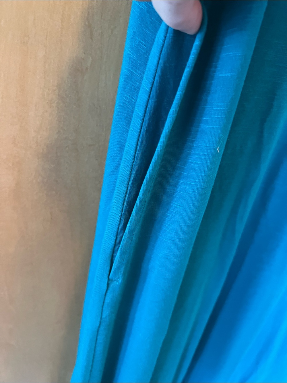 J. Jill Boatneck Elliptical Knit Maxi Dress Sleeveless with Pockets Teal XL - Picture 6 of 10